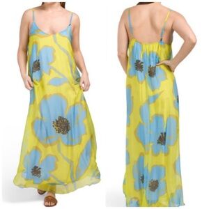 Luna Allegra Italy Floral Slip Silk Blend Dress